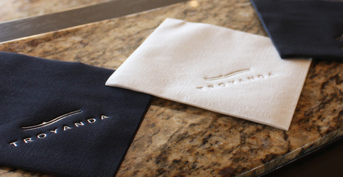Branded yacht napkins and linens
